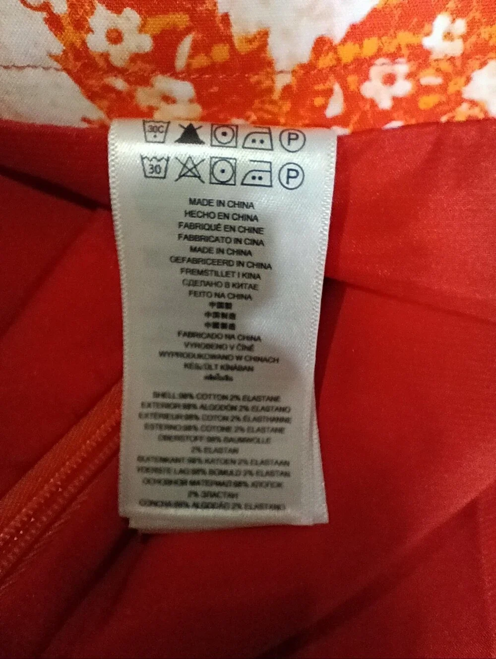 Michael Kors Orange and White Floral Mini Skirt